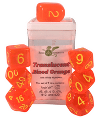 Role 4 Initiative - Translucent Blood Orange/Yellow Numbers Arch'D4 7pc